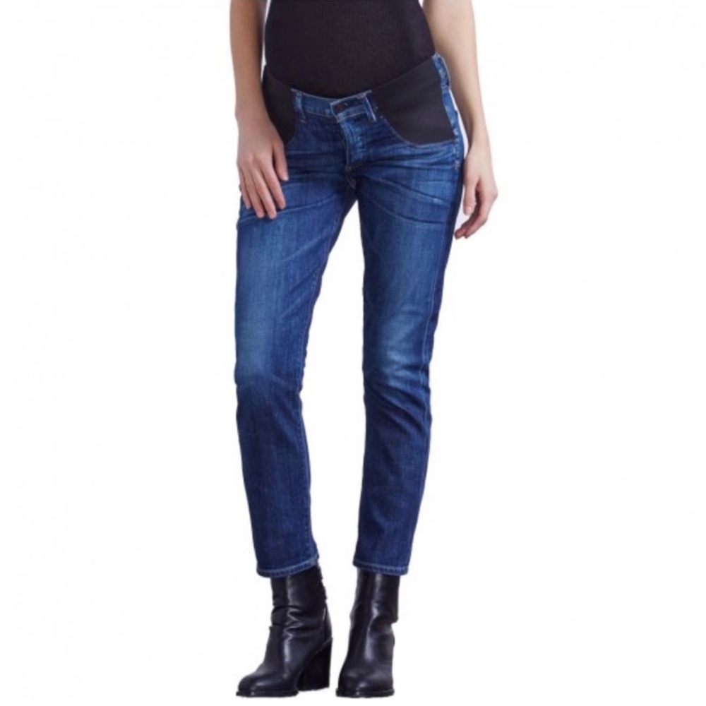 Citizens Of Humanity Blue Skinny Jeans with Black Waist Panels
